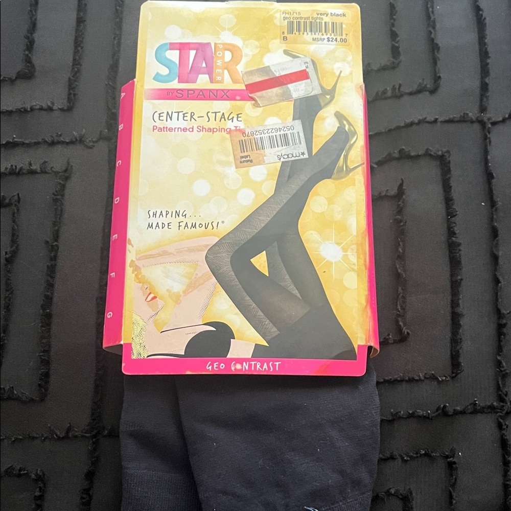 Black Patterned Shaping Tights